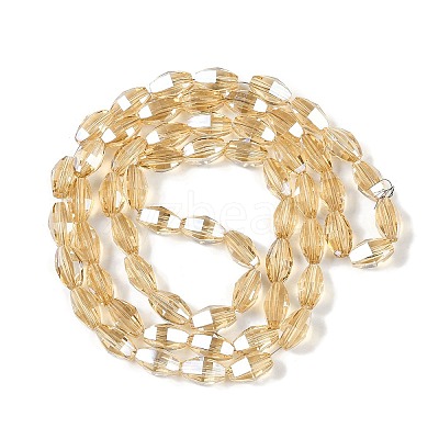 Electroplate Glass Beads Strands GLAA-Q101-03A-PL02-1