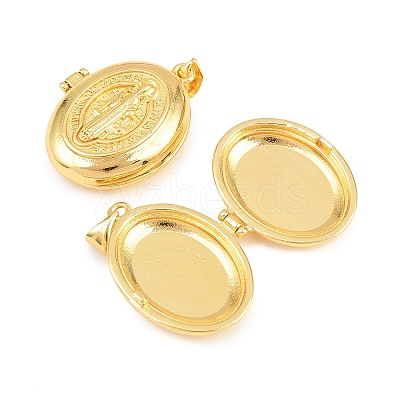 Religion Brass Locket Pendants KK-D232-21G-02-1