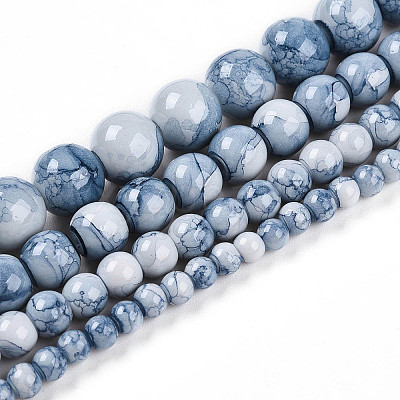 Baking Paint Glass Beads Strands DGLA-N003-6mm-C07-1