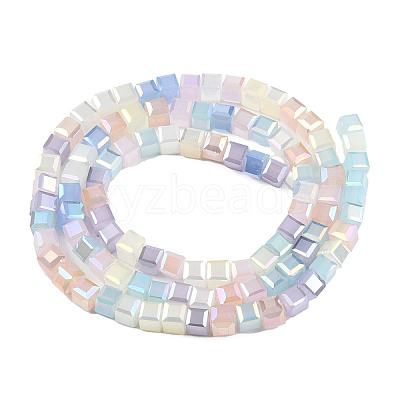 Electroplate Transparent Glass Beads Strands X-EGLA-N002-41-05-1