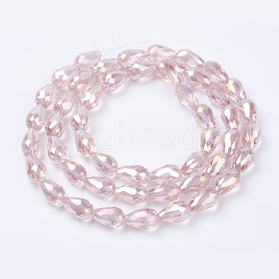Electroplate Glass Beads Strands X-EGLA-D015-15x10mm-23-1