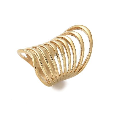 304 Stainless Steel Hollow Multilayer Finger Rings for Women RJEW-Z086-03G-1