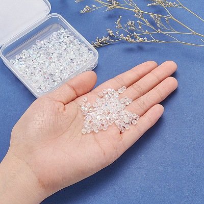 500Pcs Faceted Bicone Electroplate Glass Beads Strands EGLA-YW0001-08-1