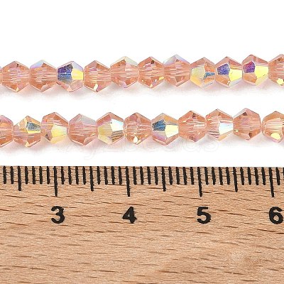 Electroplate Transparent Glass Beads Strands EGLA-K015-18C-1