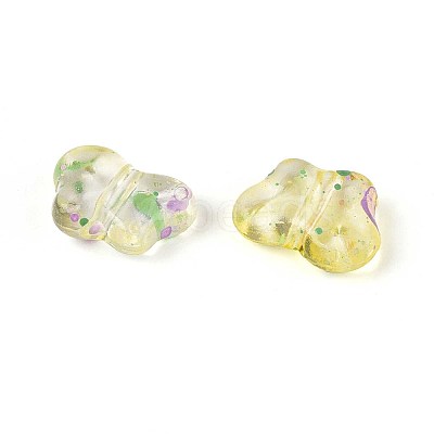 Spray Painted Transparent Acrylic Beads OACR-N149-01H-1