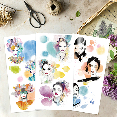 3 Sheets 3 Styles PVC Waterproof Decorative Stickers DIY-WH0404-567-1