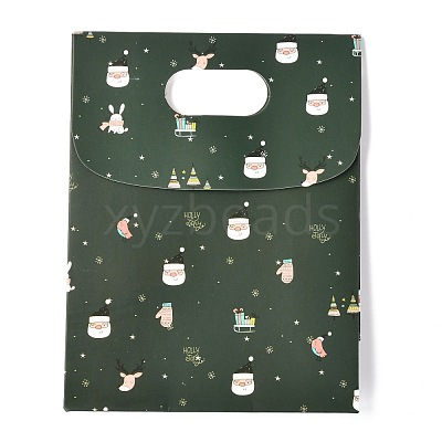 Christmas Themed Pattern Rectangle Kraft Paper Flip Bags CARB-L008-02S-02-1