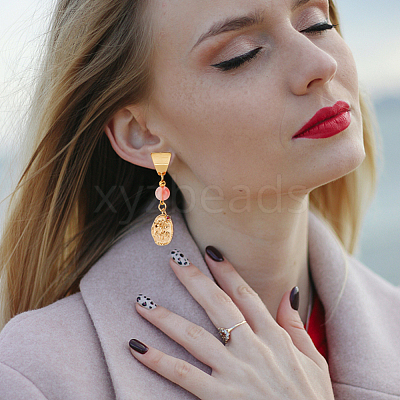 16Pcs 8 Style 304 Stainless Steel Stud Earrings Finding STAS-UN0042-34-1