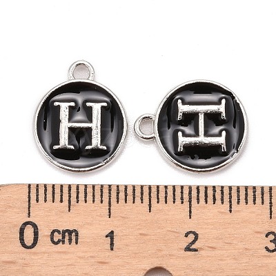 Platinum Plated Alloy Charms X-ENAM-S118-02H-P-1