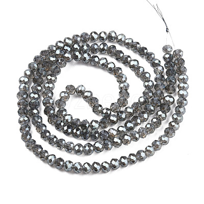 Electroplate Transparent Glass Beads Strands EGLA-J025-F17-01-1