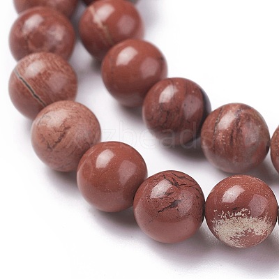 Natural Red Jasper Beads Strands G-F348-02-10mm-1