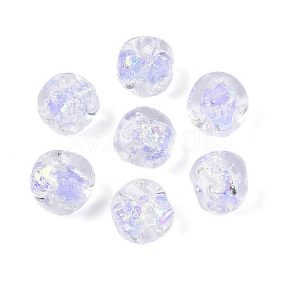 Handmade Foil Lampwork Beads Strands FOIL-T008-04E-1
