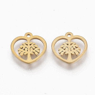 201 Stainless Steel Charms STAS-T050-021G-1