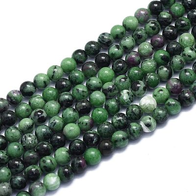 Natural Ruby in Zoisite Beads Strands G-K310-C10-6mm-1
