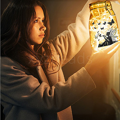 PVC Lamp Film for DIY Colorful Light Hanging Lamp Frosted Glass Jar DIY-WH0408-012-1