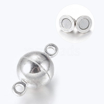Brass Magnetic Clasps with Loops PALLOY-MC043-2S-1