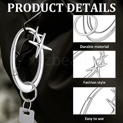 2Pcs 2 Colors Alloy Spring Gate Rings FIND-ME0003-44A-1