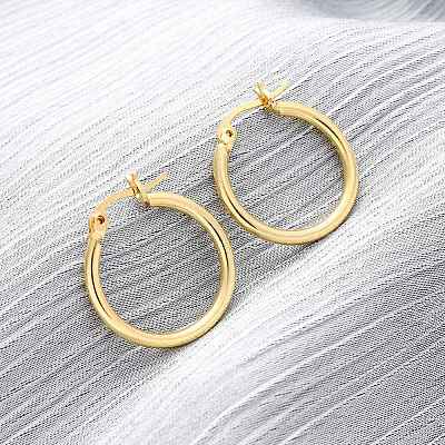 Brass Hoop Earrings for Women EJEW-I270-13A-G-1