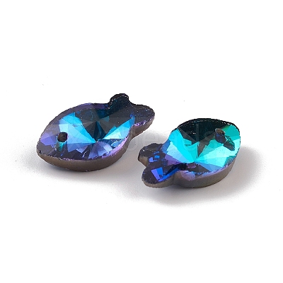 Electroplate Transparent Glass Pendants GLAA-A008-09A-1