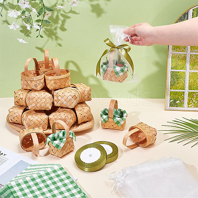 Bamboo Weaving Basket Mini Model AJEW-OC0015-97B-1