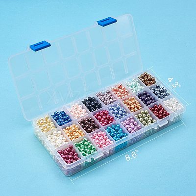 Eco-Friendly Dyed Glass Pearl Round Beads HY-PH0011-02-6mm-1
