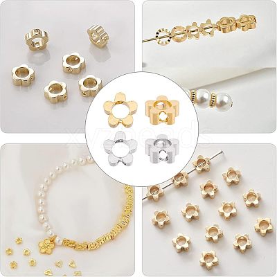 40Pcs 2 Colors Rack Plating Eco-friendly Brass Bead Frames KK-FH0004-05-1