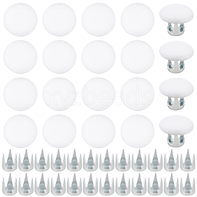 24 Bags Flat Round Cloth Cap Nail Buttons BUTT-BC0001-21C-1