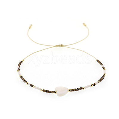Boho Seashell Peach Heart Beaded Bracelet for Women TT9618-3-1