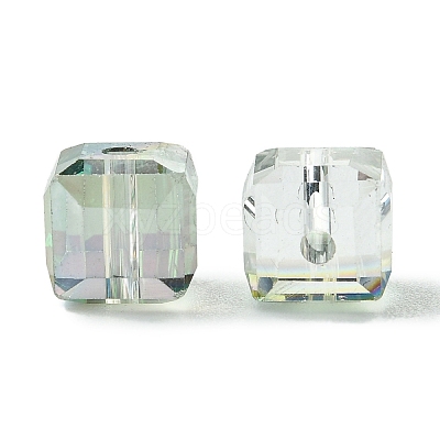 100Pcs Transparent Electroplate Glass Beads GLAA-K064-08A-HR01-1