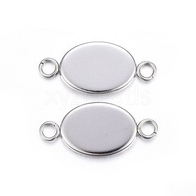 Tarnish Resistant 304 Stainless Steel Cabochon Connector Settings X-STAS-P210-12P-1