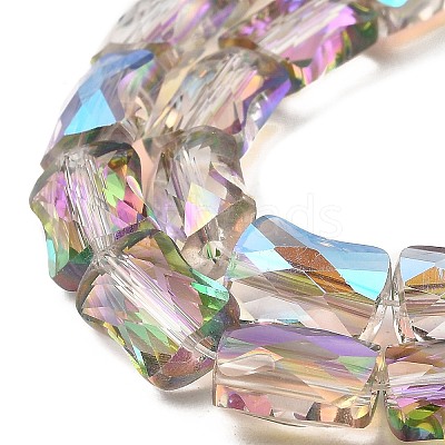 AB Color Plated Transparent Glass Beads Strands EGLA-P051-06A-A07-1