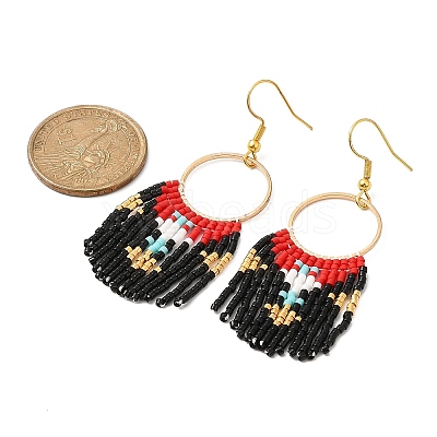 Glass Seed Braided Chandelier Earrings EJEW-MZ00087-1