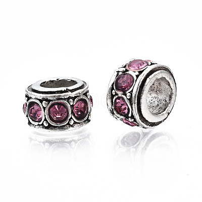 Alloy Rhinestone European Beads MPDL-Q212-001H-RS-1