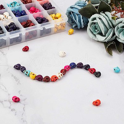 Halloween Theme Dyed Synthetic Turquoise Bead Strands G-GA0001-04-1