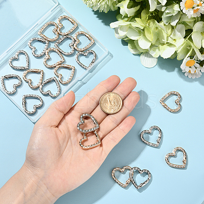 20Pcs 2 Colors Zinc Alloy Rhinestone Spring Gate Rings FIND-SP0004-35-1