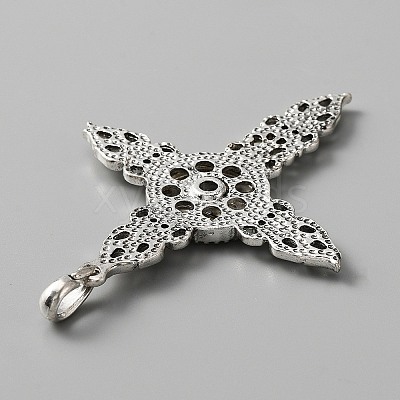 Alloy Rhinestone Hang Snap Base Pendant for Interchangeable Snap Charms Jewelry Making FIND-WH0145-68B-1