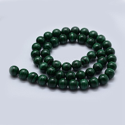 Natural Malachite Beads Strands G-F571-27AA2-12mm-1