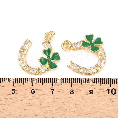Brass Micro Pave Cubic Zirconia Pendants KK-C162-022G-1