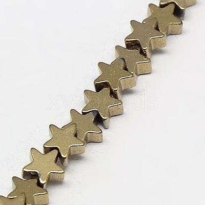 Electroplate Non-magnetic Synthetic Hematite Beads Strands G-J173-4x4mm-M-1