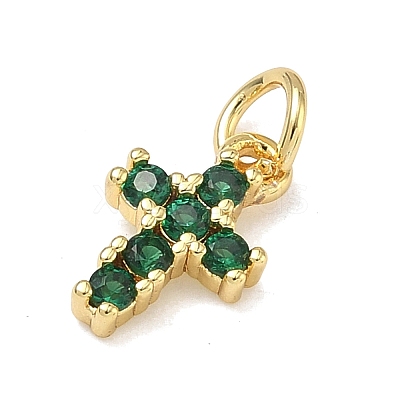 Brass Micro Pave Cubic Zirconia Pendants KK-A293-20G-05-1
