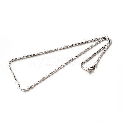 Tarnish Resistant 304 Stainless Steel Rope Chain Necklaces STAS-M174-009P-A-1