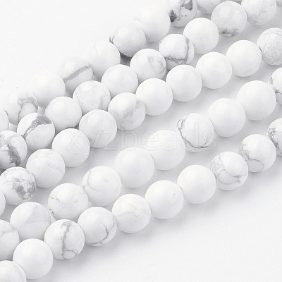 Natural Howlite Bead Strands G-G735-66-6mm-1