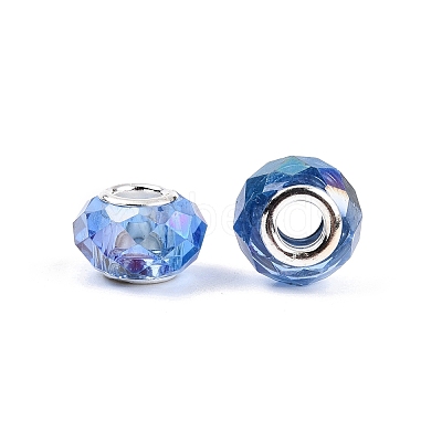 Transparent Glass European Beads GPDL-N004-D14mm-A13-1
