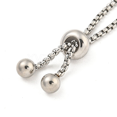 Non-Tarnish Adjustable 304 Stainless Steel Box Chain Slider Bracelet Making MAK-L038-001P-04-1