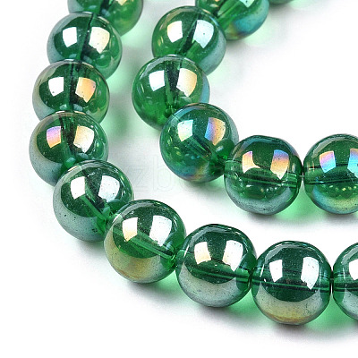 Electroplate Transparent Glass Beads Strands GLAA-T032-T6mm-AB21-1