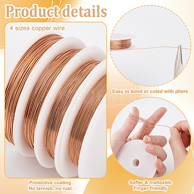 80M 4 Sizes Round Eco-Friendly Copper Wire CWIR-PH0002-11C-1