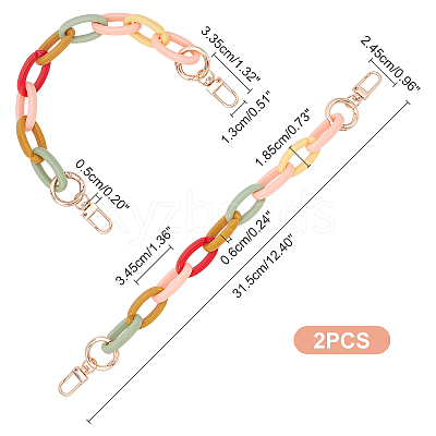 2Pcs Acrylic Curb Chain Bag Strap FIND-WR0004-06-1