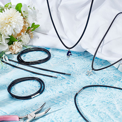 Braided Waxed Polyester Round Cords FIND-WH0136-59B-01-1