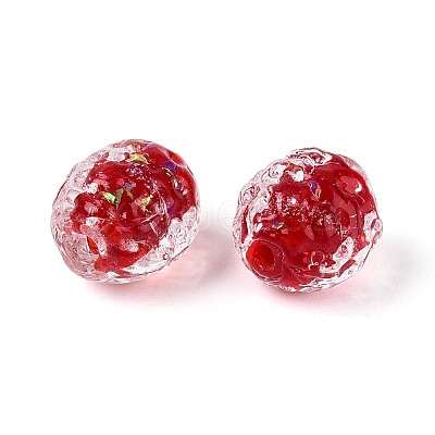 Handmade Foil Glass Beads FOIL-N029-10D-1