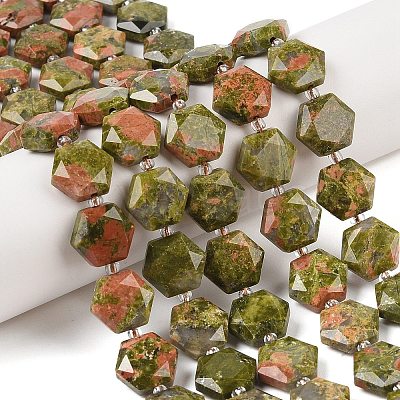 Natural Unakite Beads Strands G-G144-A01-01-1